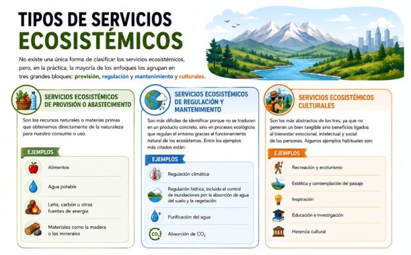 infografia tipos de servicios ecosistemicos
